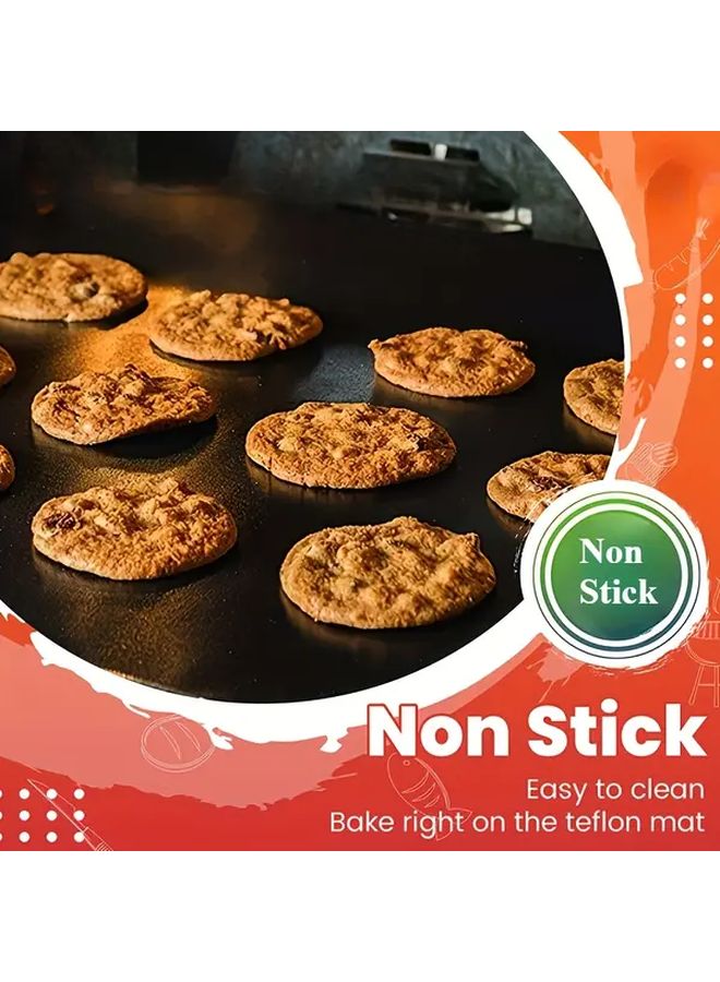 2 Pack Black Oven Liners Non Stick Teflon Heavy Duty 16x24 Inch For Grill Microwave - Image 2